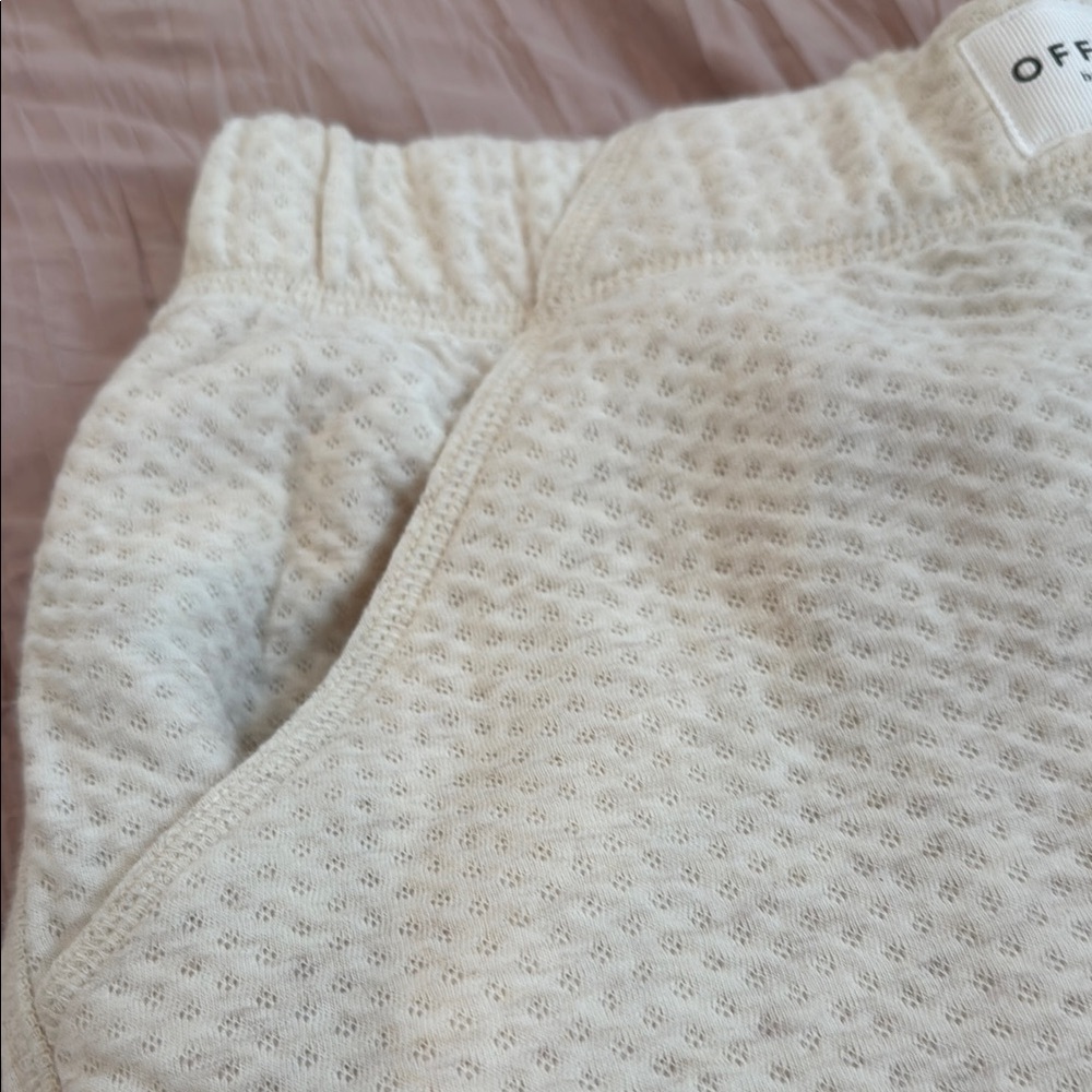 NEW Aerie Cream Textured Pants….joggers - Picture 4 of 6
